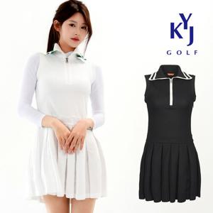 여름 하이넥 슬림라인 골프 플리츠 큐롯 여성원피스 KOMLOP02