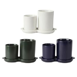 코튼 물빠짐 수저통 2구 1개 (색상선택)