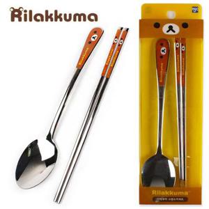 엠제이씨 리락쿠마 스텐 수저 아동 식기 세트 얼굴