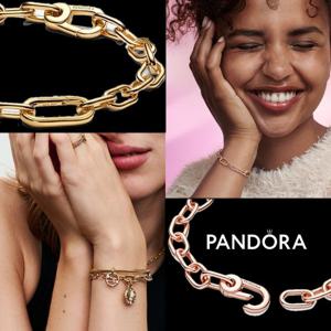 판도라 569662C00 여자 남자 ME 스몰 링크 체인 14K 도금 팔찌
