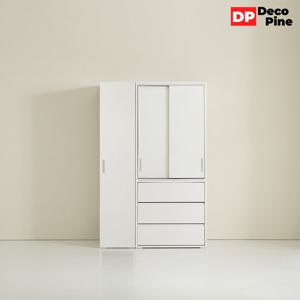 데코파인 필미 슬라이딩 옷장 1200 E세트 3단 서랍형 학생 작은
