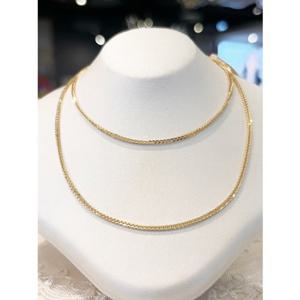 미니골드 14k 아몽 롱 체인 목걸이 NLEM4145