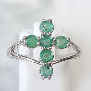 [블루케이] 그린에메랄드 원석 반지240609-01십자가