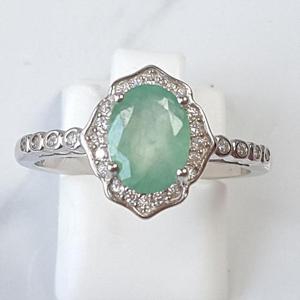 [블루케이] 연그린에메랄드 원석 반지240609-02탄생석