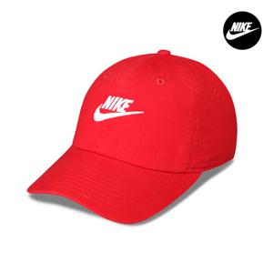 나이키 클럽 언스트럭처 퓨추라 워시드 볼캡 레드 FB5368-657