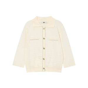 닥스 여성 24FW 가격인하면 아이보리 버튼 장식 반소매 카라 카디건 DLSW4C713IV