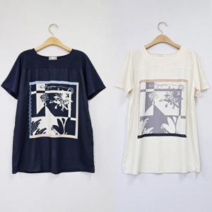 위쉬몰 RI 릴리프레임컷팅반팔티(S298H406) 빅사이즈