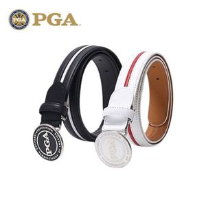 PGA골프 천연소가죽 라인 배색 골프 벨트 PG0LBT53