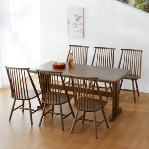 베스트리빙 오츠카 비안나 1600 우드슬랩 고무나무 6인 식탁세트/의자 6개