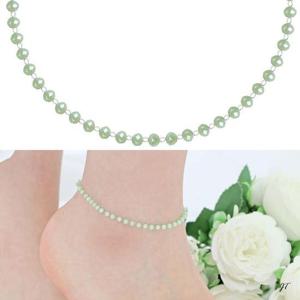 써지컬 스틸 파스텔 그린 비드 체인 패션 발찌