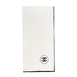 [엘러브] 샤넬 CC로고 실크 캐시미어 스톨 화이트/블랙 3ET2603