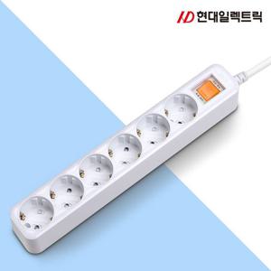 현대 스위치형 접지 6구 10M 멀티탭 (16A)