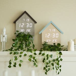 플라이토 우드 하우스 LED 벽시계 30cm 거실 사무실 아이방 침실