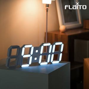 플라이토 와이파이 인테리어 3D LED 벽시계 무소음 침실 디지털