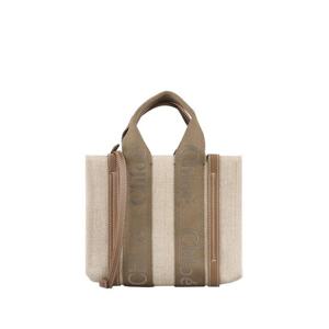 끌로에 CHC23AS397L17 29X 우디 WOODY 리넨 스몰 토트백 다크 넛