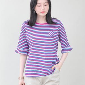 애비뉴투지 엄마옷 나팔소매 링클 실켓 면 반팔 티셔츠 A07438