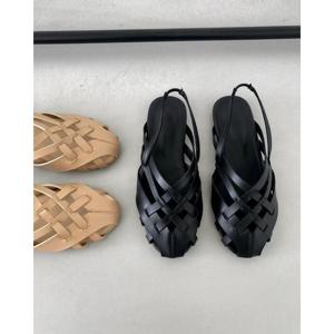 [이쁜] 짜임 밴딩 슬링백 블로퍼 샌들