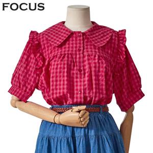 [포커스]체크러플블라우스(FM4F3BL3067)