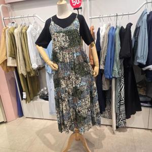 오프리미츠 HC26 트렌드룩  냉감 시스루 어깨끈 프린트패턴 롱 원피스  남구홈플러스 B24op2615