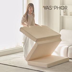 바스포르 머쉬 3단 접이식 메모리폼 매트리스 바닥 토퍼 160T SS