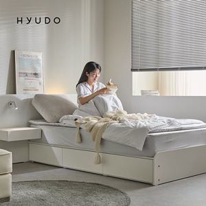 지정일배송/무료설치ㅣ휴도 다감한 선유 패브릭 LED 빅수납 슈퍼싱글 침대 매트포함 ( 21cm 매트리스)