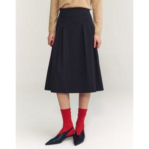 헤지스 여성 24FW면 다크그레이 플레어 스커트 HSSK4C703G3