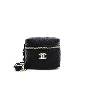 [엘러브]샤넬 CC로고 스퀘어 체인 베니티백 블랙 램스킨 4ET0976