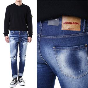 디스퀘어드 크래프트 로고패치 디스덧댐 중청 워싱진/74LB1452