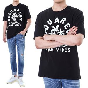 디스퀘어드 팜비치프린트 라운드 티셔츠/71GD1386 900