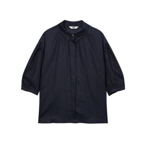 닥스 여성 24FW 린넨100% 네이비 솔리드 튤립 7부소매 블라우스 DLBL4C711N2