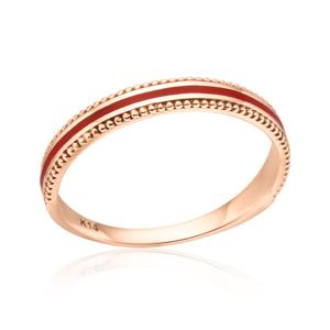 [비앤비골드] 14K 심플 레드 에폭시 볼가드 반지 RSS27495