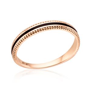 [비앤비골드] 14K 심플 블랙 에폭시 볼가드 반지 RSS27494