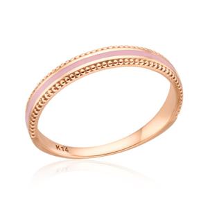 [비앤비골드] 14K 심플 핑크 에폭시 볼가드 반지 RSS27492