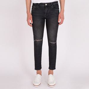 [플랙진]플랙 남성 청바지 커츠 크롭 슬림 블랙 PJON1KU9325