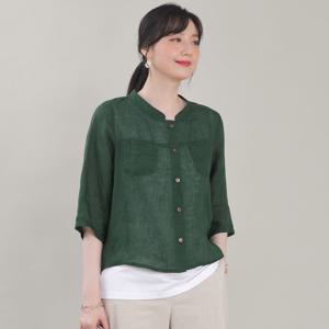 애비뉴투지 엄마옷 린넨 모시 시스루 여름 칠부 블라우스 B08417