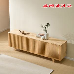 라자가구 고무나무 원목 높은 다용도 수납 티비다이 거실장 2000