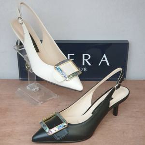 [세라] VICTOR CHOI & james W22S302 양가죽 장식 힐 슬링백 6cm