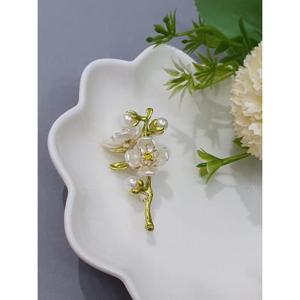 [이쁜] 올리브그린 플라워 브로치