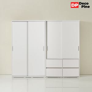 데코파인 디나 슬라이딩 옷장 2400 S세트 행거형 서랍 수납 안방