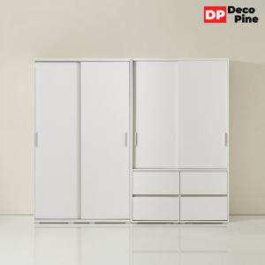 데코파인 디나 슬라이딩 옷장 2400 T세트 선반 서랍형 수납 안방