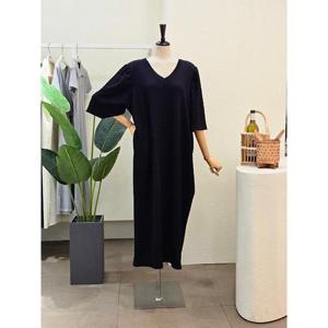 [포커스]24FM4G9OP5907_퍼프 브이넥 루즈핏 롱원피스