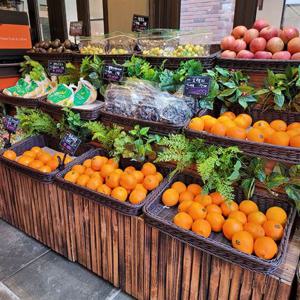 2단 경사바스켓SET 대형 라탄바구니 진열대