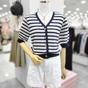 [비지트인뉴욕]아일렛 조직감 숏스트라이프반팔가디건 VA5GD35i_