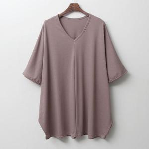 아이우먼 딥브이넥가오리반팔 ILE027M407 빅사이즈