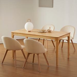 베스트리빙 바로스 리노 4인(1600) 원목 식탁 테이블 세트/의자 4개