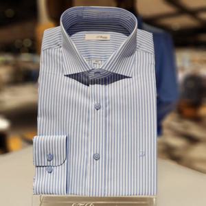 듀퐁셔츠 SE4FM21LS319SBU 컴포터블 라인 120수 와이드카 순면 스트라이프 슬림 핏 셔츠