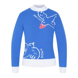 [까스텔바작] 여성 아트웍 자가드 포인트 폴라니트_BGCWSW703BL