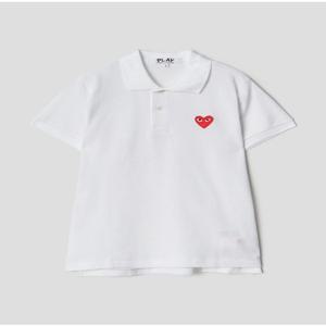 (W)(카라티) 꼼데가르송 레드 와펜 폴로 셔츠 화이트 AZ-T005-051-5/AX-T006-051-5