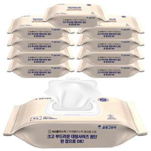 국내제조 유한그린텍 백의민족 프리미엄 물티슈 60매 10개 안전