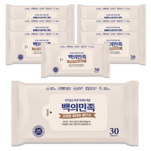 국내제조 유한그린텍 백의민족 프리미엄 물티슈 30매 8개 사무실